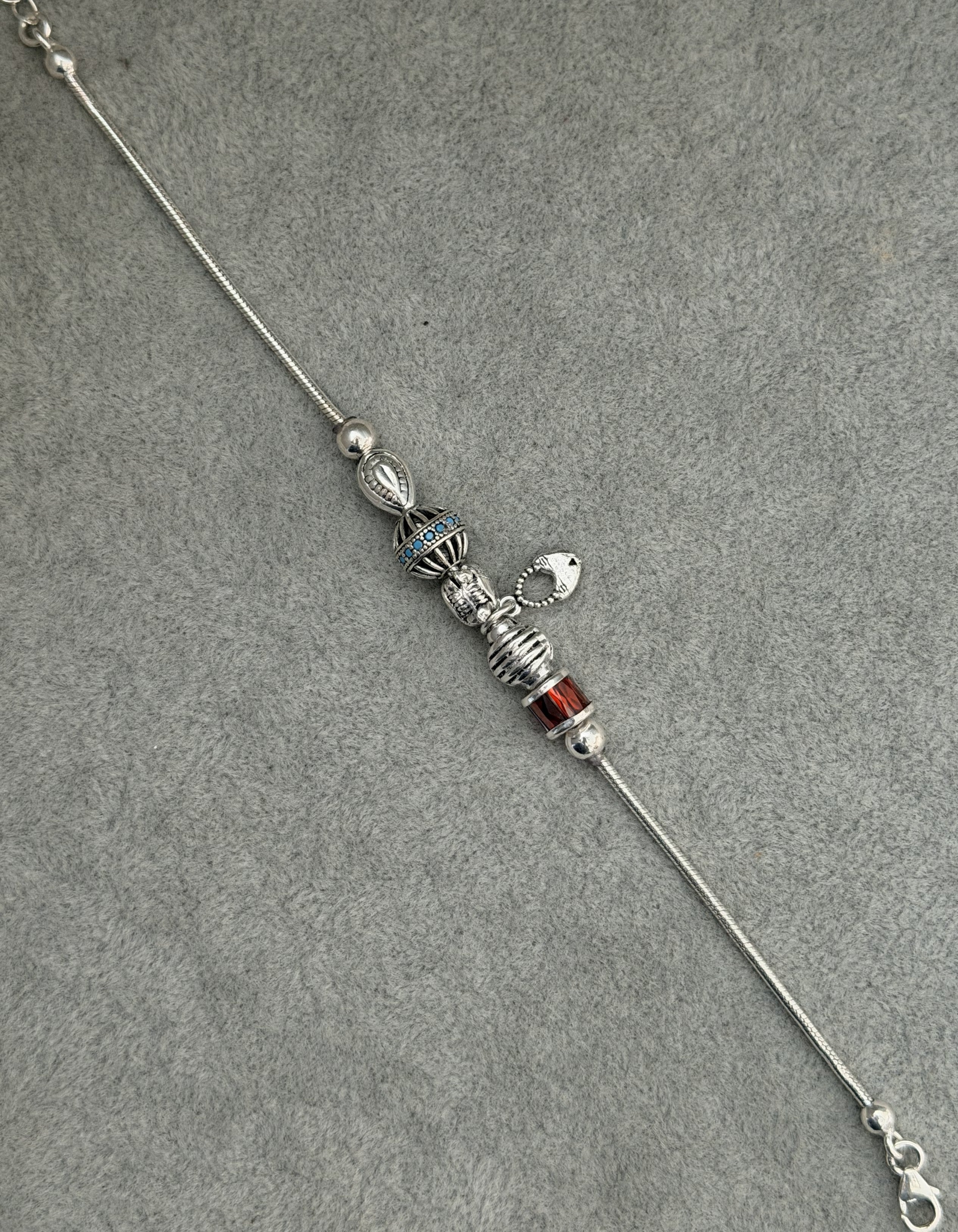 barrel charm silver 925 bracelet