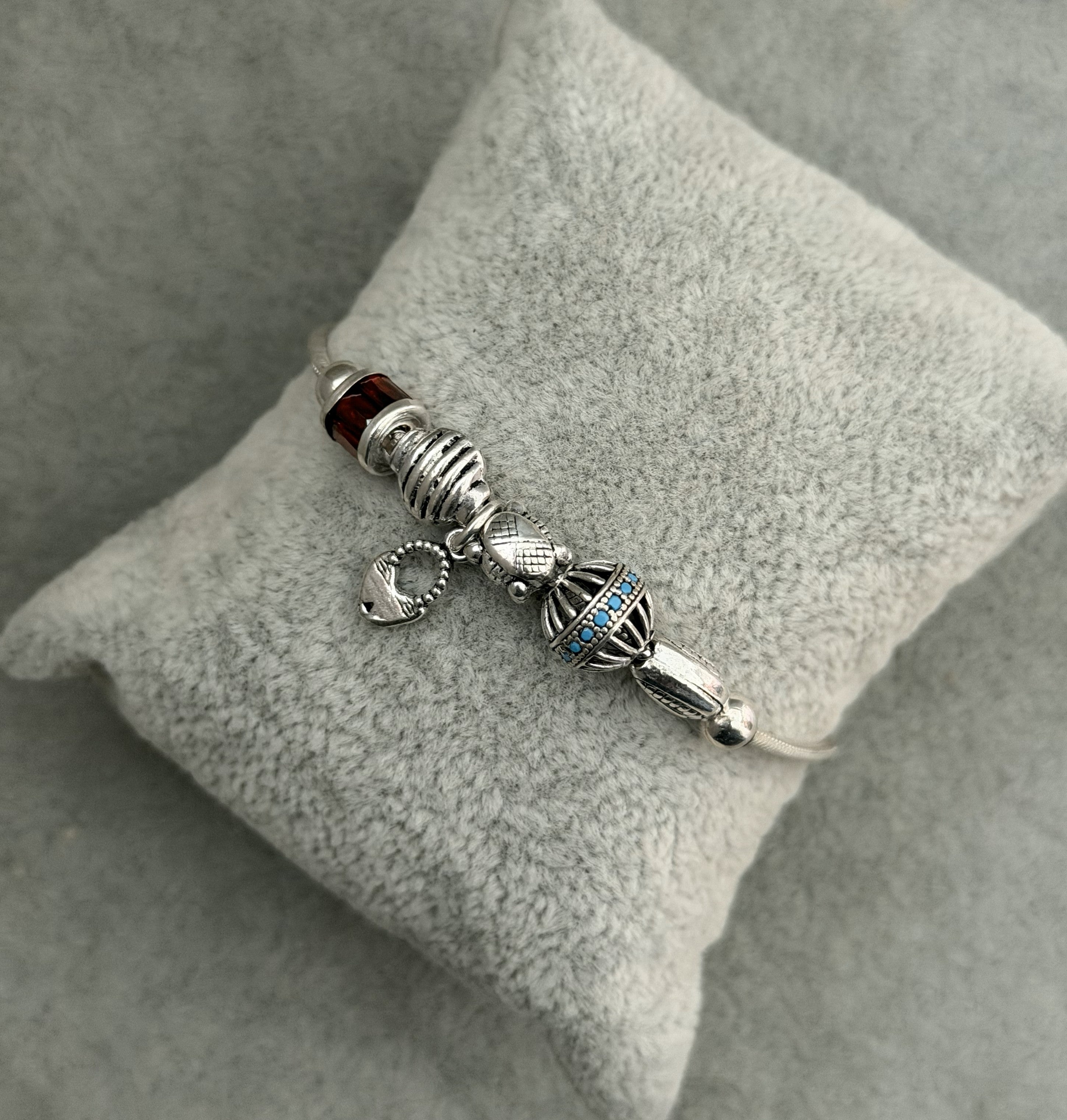 barrel charm silver 925 bracelet