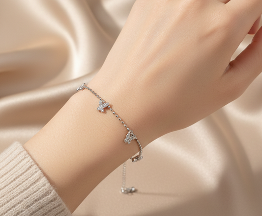 butterfly drop silver 925 bracelet