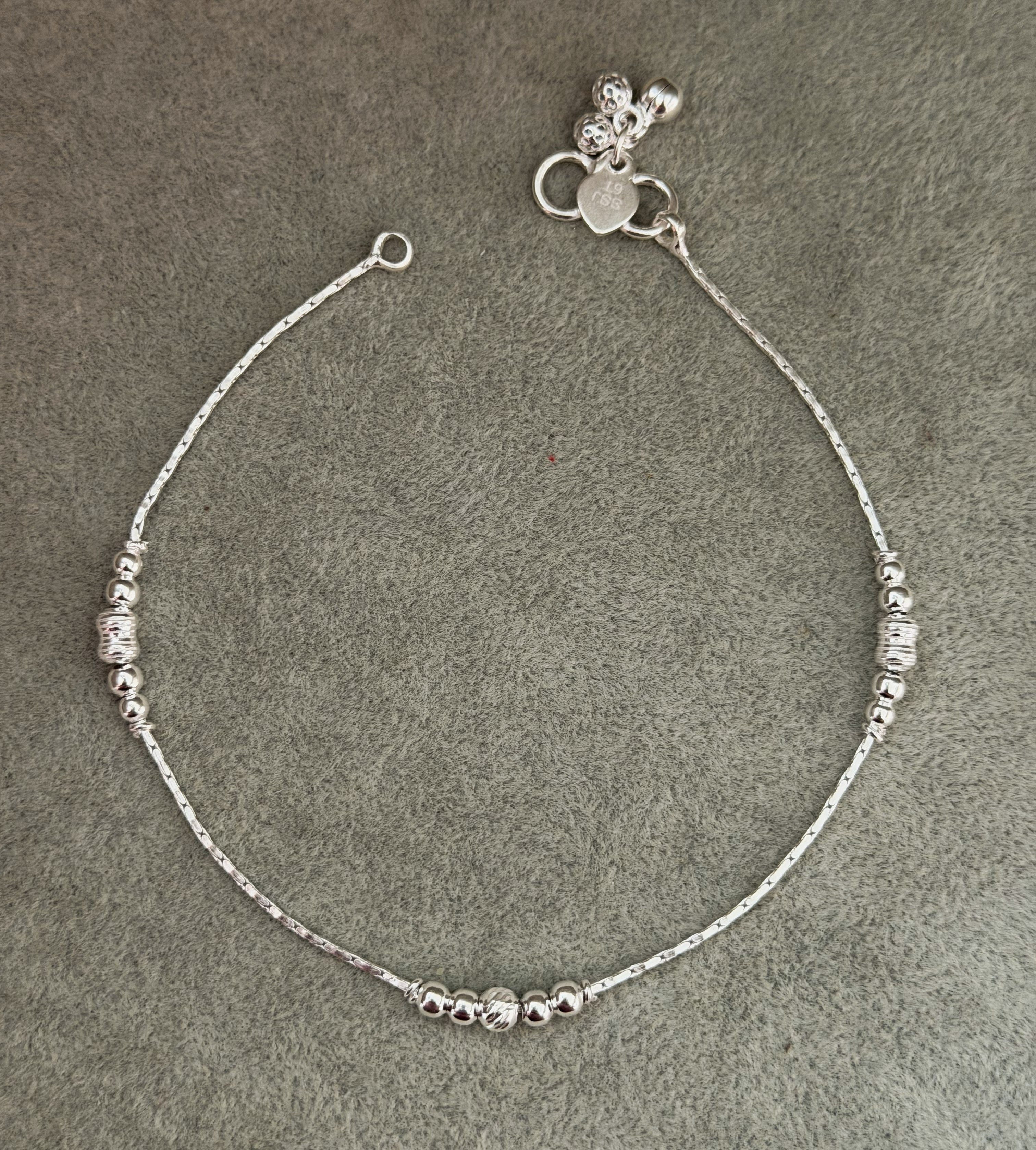 beads silver anklet